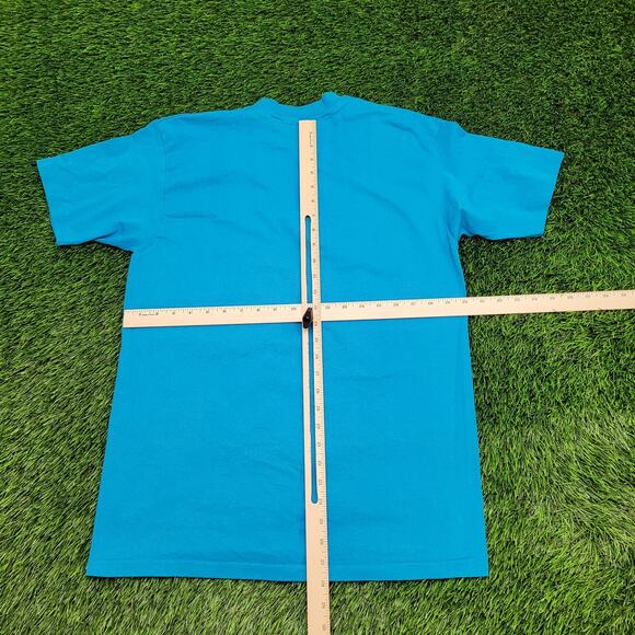 Vintage 80s Hanes Shirt M/L 20x28 Blue Jaguar Aztec Logo - Picture 3 of 14